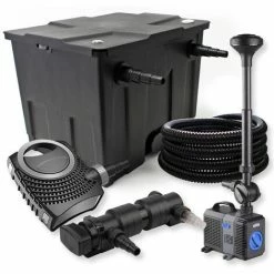 WILTEC SunSun 1-Kammer Filter Set 12000l 18W UVC Teich Klärer NEO8000 70W Pumpe Schlauch Springbrunnen