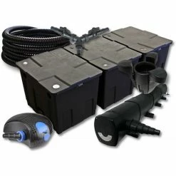 WILTEC SunSun Filter Set Für 90000l Teich Mit 72W Teichklärer Und 100W ECO Pumpe 25m Schlauch Skimmer SK30