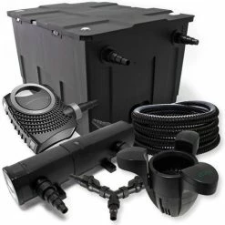 WILTEC SunSun Filter Set 60000l Teich 18W Teichklärer NEO10000 80W Pumpe 25m Schlauch Skimmer SK30