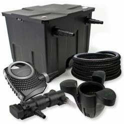 WILTEC SunSun 1-Kammer Filter Set 12000l 24W UVC Teich Klärer NEO8000 70W Pumpe Schlauch Skimmer