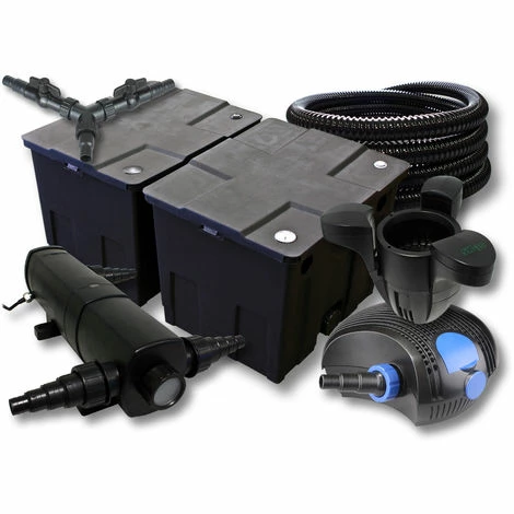 WILTEC SunSun Filter Set Für 60000l Teich Mit 24W Teichklärer Und 100W ECO Pumpe 25m Schlauch Skimmer SK30 1 WILTEC SunSun Filter Set Für 60000l Teich Mit 24W Teichklärer Und 100W ECO Pumpe 25m Schlauch Skimmer SK30