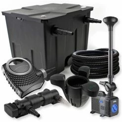 WILTEC SunSun 1-Kammer Set 12000l 18W UVC Teich Klärer NEO8000 70W Pumpe Schlauch Springbrunnen Skimmer