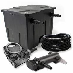 WILTEC SunSun 1-Kammer Filter Set 12000l 18W UVC 3er Teich Klärer NEO8000 70W Pumpe Schlauch