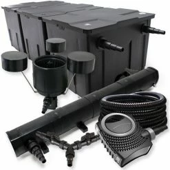 WILTEC SunSun Filter Set 90000l Teich 72W Teichklärer NEO10000 80W Pumpe 25m Schlauch Skimmer
