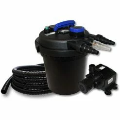 WILTEC Druckfilter Set 6000l 11W UVC Teichklärer 25m Schlauch 65W Teichpumpe