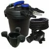 WILTEC Druckfilter Set 6000l 11W UVC Teichklärer 25m Schlauch 65W Teichpumpe Skimmer 40