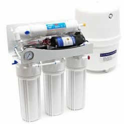 WILTEC Naturewater 5 Stufen Umkehrosmose RO 180 L/Tag Mit Druckerhöhungspumpe Und Druckanzeige