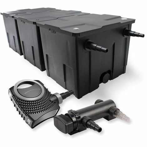 WILTEC SunSun 3-Kammer Filter Set 90000l 18W UVC 3er Teich Klärer NEO8000 70W Pumpe 1 WILTEC SunSun 3-Kammer Filter Set 90000l 18W UVC 3er Teich Klärer NEO8000 70W Pumpe