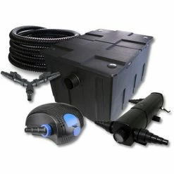 WILTEC SunSun Filter Set Für 60000l Teich Mit 36W Teichklärer Und 100W ECO Pumpe 25m Schlauch