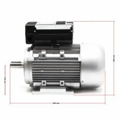 WILTEC Profi Kupfer-Elektromotor 1-phas. 2-pol 230V 1,5kW Mit Anlaufkondensator 2850U/m Aluminium -WILTEC SHOP 25751458 3