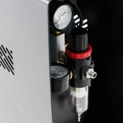 WILTEC Airbrush Kompressor AF196AW Lufttank 2 Zylinder Kolben 6 Bar 2 Stufenschalter -WILTEC SHOP 2579146 5