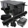 WILTEC FilterSet: Bio Teichfilter Bis 90000l, UV Klärer Mit 72W, 80W Pumpe, Schlauch U. Springbrunnenpumpe