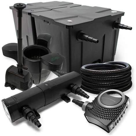 WILTEC Filter Set Aus Bio Teichfilter 60000l, SuperEco Pumpe, 25m Schlauch Und 36W UVC Teichklärer 1 WILTEC Filter Set Aus Bio Teichfilter 60000l, SuperEco Pumpe, 25m Schlauch Und 36W UVC Teichklärer