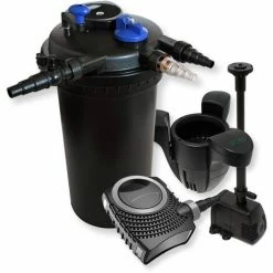 WILTEC XXL Set Druckfilter 30000l 18W UVC Teichklärer 70W Pumpe Springbrunnenpumpe Skimmer 30