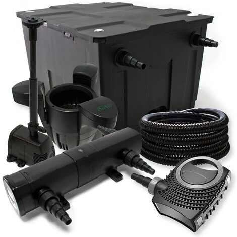 WILTEC Filter Set Aus Bio Teichfilter 60000l UVC Teichklärer Mit 18W 80W Pumpe 25m Schlauch U. Skimmer 1 WILTEC Filter Set Aus Bio Teichfilter 60000l UVC Teichklärer Mit 18W 80W Pumpe 25m Schlauch U. Skimmer