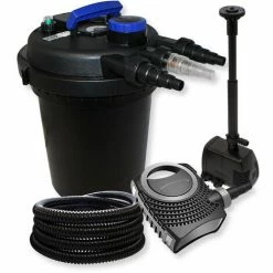 WILTEC SunSun Druckteichfilter Set 6000l 11W UVC NEO8000 70W Pumpe 25m Schlauch Springbrunnen