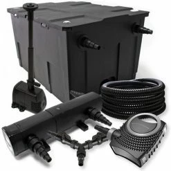 WILTEC SunSun Filter Set 60000l Teich 18W Teichklärer NEO10000 80W Pumpe 25m Schlauch Springbrunnen