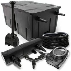 WILTEC SunSun Filter Set Für 60000l Teich 18W Teichklärer NEO8000 70W Pumpe 25m Schlauch Springbrunnen