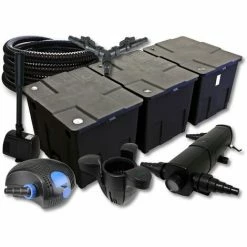 WILTEC SunSun Filter Set 90000l Teich Mit 36W Teichklärer 100W ECO Pumpe 25m Schlauch Skimmer Springbrunnen