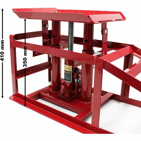 WILTEC Auffahrrampe Mit Hydraulischem Wagenheber 2000kg Höhenverstellbar Reifenbreite Bis 225mm 5 WILTEC Auffahrrampe Mit Hydraulischem Wagenheber 2000kg Höhenverstellbar Reifenbreite Bis 225mm – Bild 5