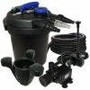 WILTEC Druckfilter Set 6000l 11W UVC Teichklärer 25m Schlauch Pumpe Springbrunnenpumpe Skimmer 40