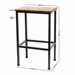 WILTEC Vintage Bartisch 120x60x90cm Mit 2 Barhockern Stabiles Metallgestell Einfacher Aufbau -WILTEC SHOP 29056494 5