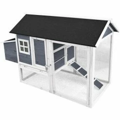 WILTEC Hühnerstall Mit Freilauf Und Erhöhtem Unterschlupf, Aus Fichtenholz Mit Bitumendach 1710x800x1100 Mm