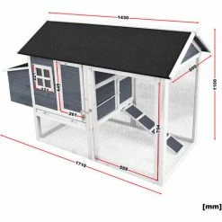 WILTEC Hühnerstall Mit Freilauf Und Erhöhtem Unterschlupf, Aus Fichtenholz Mit Bitumendach 1710x800x1100 Mm -WILTEC SHOP 30144869 4