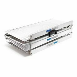 WILTEC Rollstuhlrampe Rollirampe Auffahrschiene 2x Faltbar Aluminium 244cm 270kg Kofferrampe