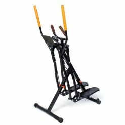 WILTEC Crosstrainer Mit Display Misst Strecke, Zeit & Kalorien, Puls-Sensoren An Handgriffen, Max. 100 Kg
