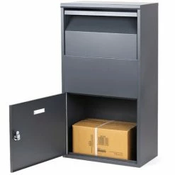 WILTEC Paketbox Grau 41x22x75cm Standbriefkasten Paketkasten Für Zuhause Postbox Pakete Und Briefe 2 WILTEC Paketbox Grau 41x22x75cm Standbriefkasten Paketkasten Für Zuhause Postbox Pakete Und Briefe -WILTEC SHOP 50878392 3