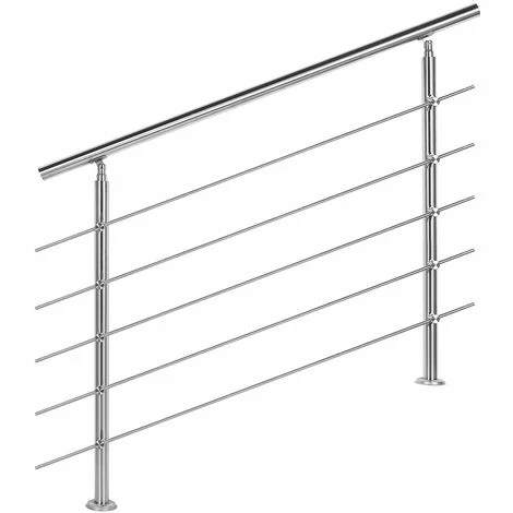 WILTEC Treppengeländer Edelstahl 5 Querstäbe 120cm Brüstung Handlauf Geländer Treppe 1 WILTEC Treppengeländer Edelstahl 5 Querstäbe 120cm Brüstung Handlauf Geländer Treppe