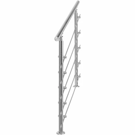 WILTEC Treppengeländer Edelstahl 5 Querstäbe 140cm Brüstung Handlauf Geländer Treppe 2 WILTEC Treppengeländer Edelstahl 5 Querstäbe 140cm Brüstung Handlauf Geländer Treppe – Bild 2