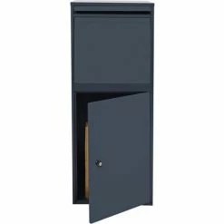 WILTEC Paketbox Grau 41x38x102cm Standbriefkasten Paketkasten Für Zuhause Postbox Pakete Und Briefe