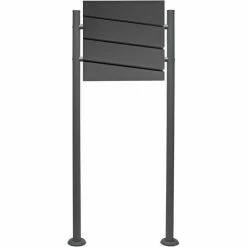 WILTEC Briefkasten Set Wandbriefkasten V15 Anthrazit Pulverbeschichtet Einfach
