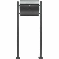 WILTEC Briefkasten Set Wandbriefkasten V17 Anthrazit Pulverbeschichtet Einfach