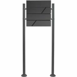 WILTEC Briefkasten Set Wandbriefkasten V14 Anthrazit Pulverbeschichtet Einfach