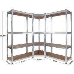 WILTEC Schwerlastregal Steckregal Eckregal Set Kellerregal Lagerregal Werkstattregal -WILTEC SHOP 8020844 3
