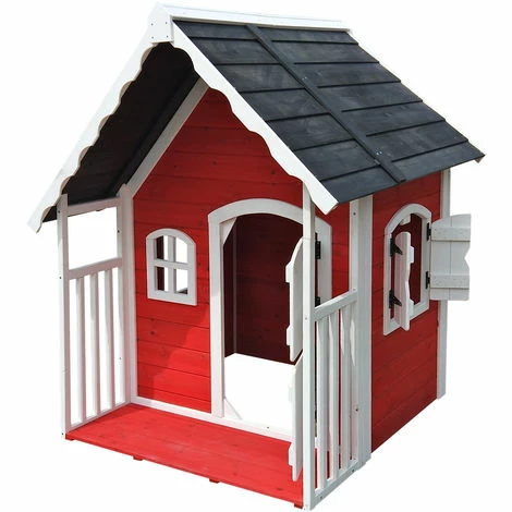 WILTEC Spielhaus für Kinder aus Holz mit Veranda, Fenstern und Doppelflügeltür WILTEC Spielhaus Für Kinder Aus Holz Mit Veranda, Fenstern Und Doppelflügeltür -WILTEC SHOP 9224229 1