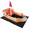 WILTEC Sandkasten Boot Mit Sitzbank 160x78x103cm Holz Vliesboden Holzsandkasten Garten