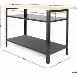 WILTEC Werkbank 120x60x85cm Werktisch Werkstatttisch Packtisch Arbeitstisch Tisch Werkstatt Lager Keller -WILTEC SHOP 9309065 3